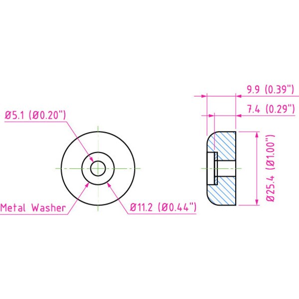 Main product image for 4-Pack Rubber Cabinet Feet 1" Dia. x 0.4" H 260-7513